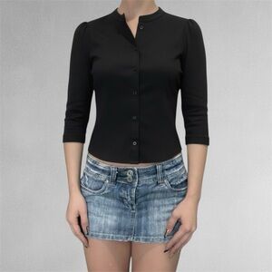 Vintage Miu Miu Black Button-Up Blouse